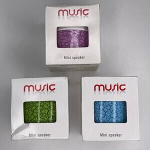 SET OF 3 — MUSIC Mini Speaker — Compact Portable Bluetooth USB TF Micro SD Card